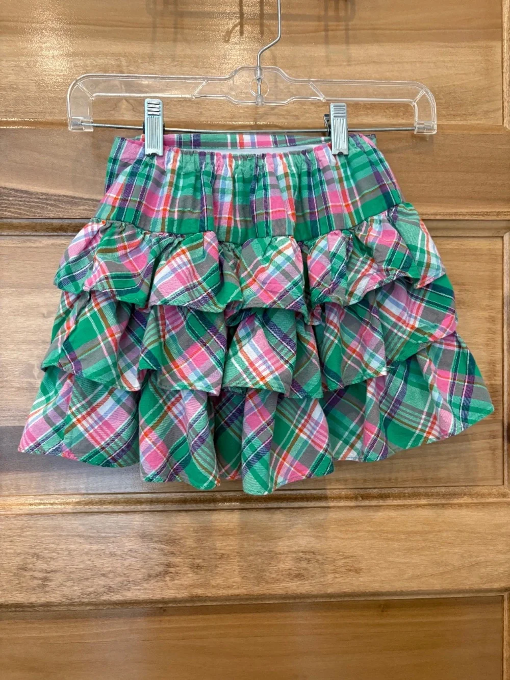 Girls Ralph Lauren Skirt Tiered Plaid Size 7